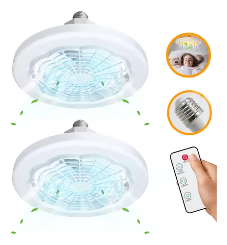 Kit2 Ventilador Lâmpada De Teto Ajustável Luz Led Grande E27